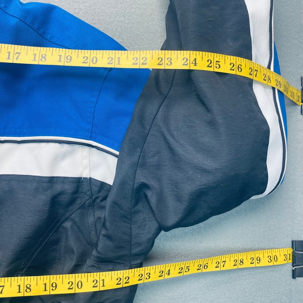 Men Motorcycle Jacket Textile Blue White Riding Gear Sportbike First Racing M - Picture 6 of 8